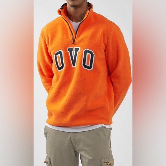 OVO Arch Polar Fleece Half Zip - Orange - Picture 2 of 8